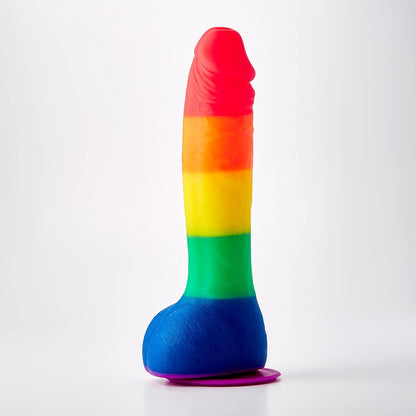 Colours Pride Edition Realistic Silicone Dildo With Balls Multicolor 8 Inch