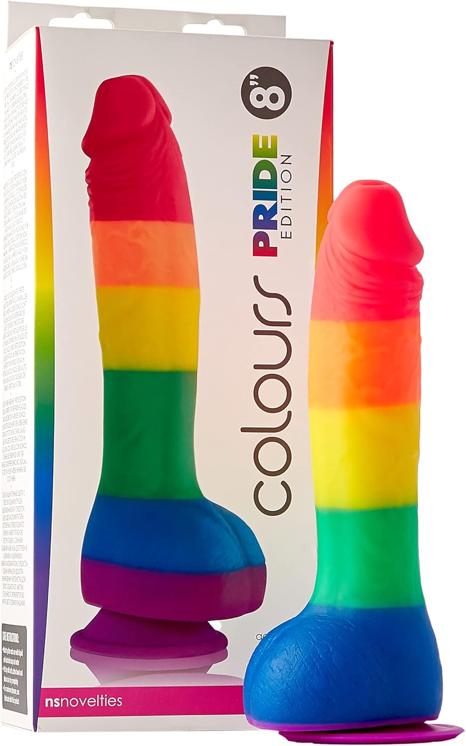 Colours Pride Edition Realistic Silicone Dildo With Balls Multicolor 8 Inch