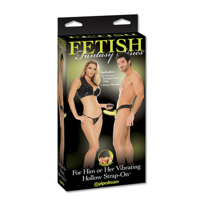 Fetish Fantasy Series – For Him Or Her Vibrating Hollow Strap-On – Glow In The Dark / Black