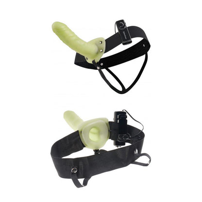 Fetish Fantasy Series – For Him Or Her Vibrating Hollow Strap-On – Glow In The Dark / Black