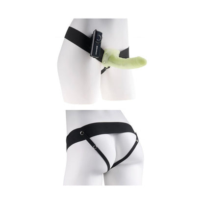 Fetish Fantasy Series – For Him Or Her Vibrating Hollow Strap-On – Glow In The Dark / Black