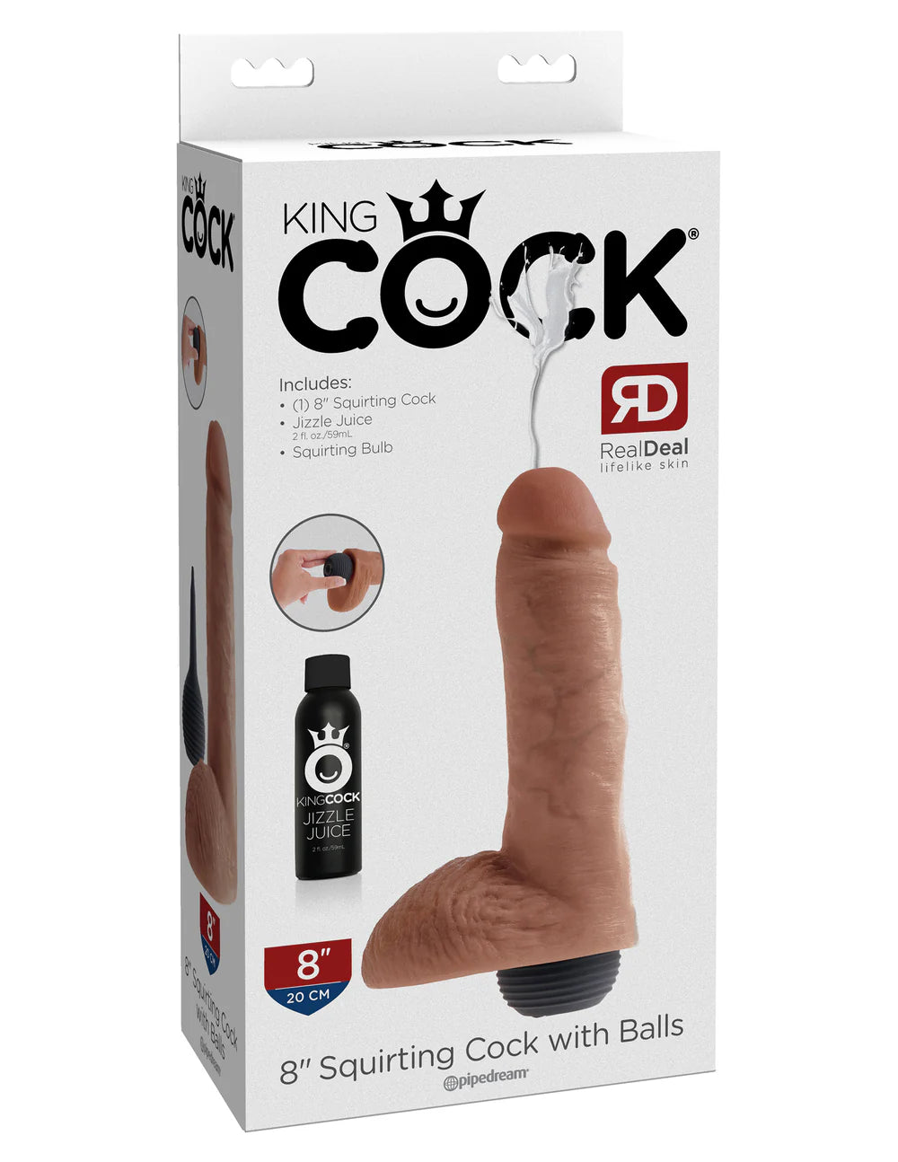 King Cock - Polla chorreante de 6" con bolas